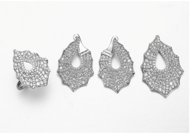 Wholesale White CZ Silver 925 Jewelry Set Pear 925 Sterling Silver Necklace And Earrings Set from china suppliers