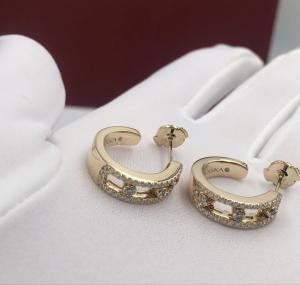 Wholesale Full Diamond Elegant stylish 18K Gold Diamond Earrings Yellow Gold from china suppliers