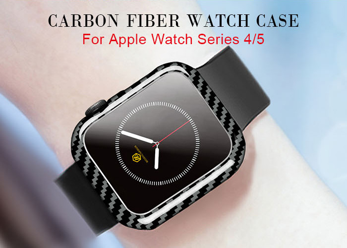 Wholesale Black Scratchproof Apple Watch 4 Carbon Fiber Case 44mm from china suppliers
