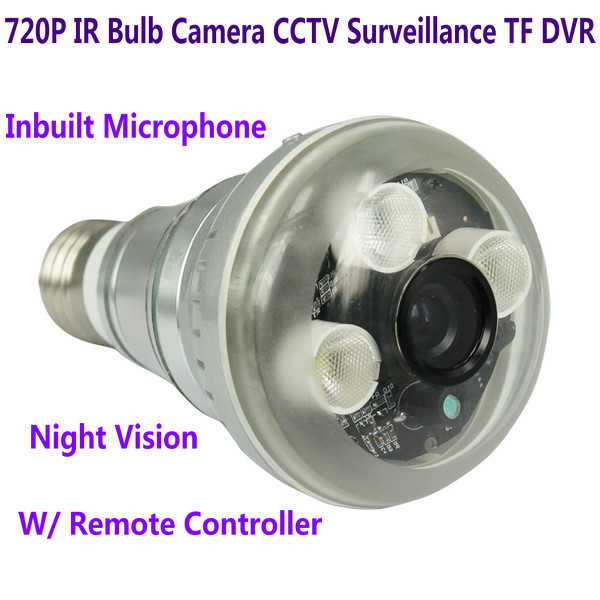 Wholesale 720P IR Night Vision LED Array Bulb Camcorder CCTV Surveillance DVR Camera Remote Control from china suppliers