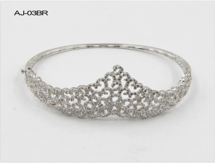 Wholesale CZ 925 Sterling Silver Bangles Bracelet Triangle Crown from china suppliers
