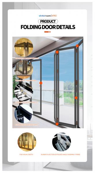 interior glass bifold doors,balcony aluminium bifold door,bifold glass exterior doors,Folding Door Details 13