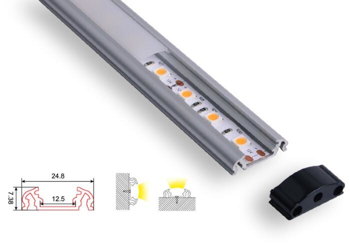 Wholesale Waterproof Led Aluminum Profile Black Fixture Ip44 With Clear Diffuser Cover from china suppliers