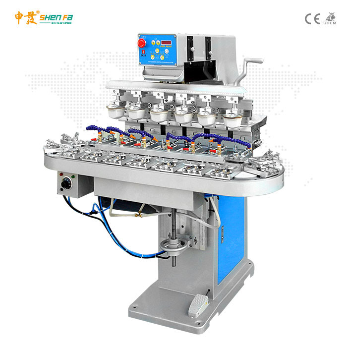Wholesale 25pcs/min 18 Station 6 Color Pad Printing Machine With Conveyor from china suppliers