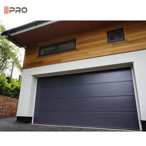 Wholesale Double Black Insulated Garage Doors Residential Panel Lift Horizontal Sliding Side Hinged from china suppliers