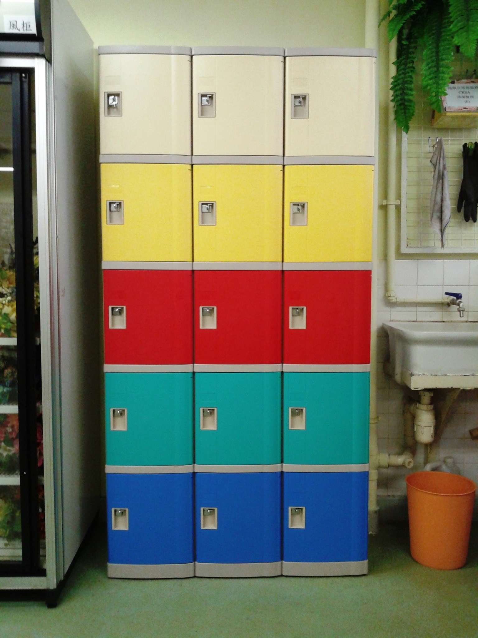 Wholesale Safety / Ventilation Plastic School Lockers Red Door Cabinet Gray 2 Tier Lockers from china suppliers