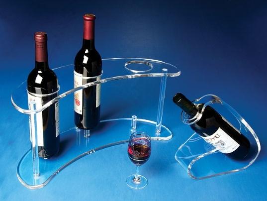 Wholesale Transparent And Healthy 3 Bottle Acrylic Wine Racks With Fashion Shape from china suppliers