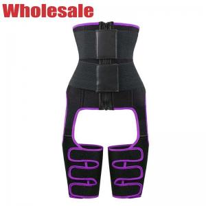 Wholesale Black Purple 3 In 1 Waist And Thigh Trimmer Plus Size Waist Cincher from china suppliers