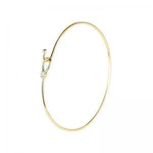 Wholesale 0.07ct 18K Gold Diamond Bangle GDTC 18kt Yellow Gold Bangle Bracelet from china suppliers