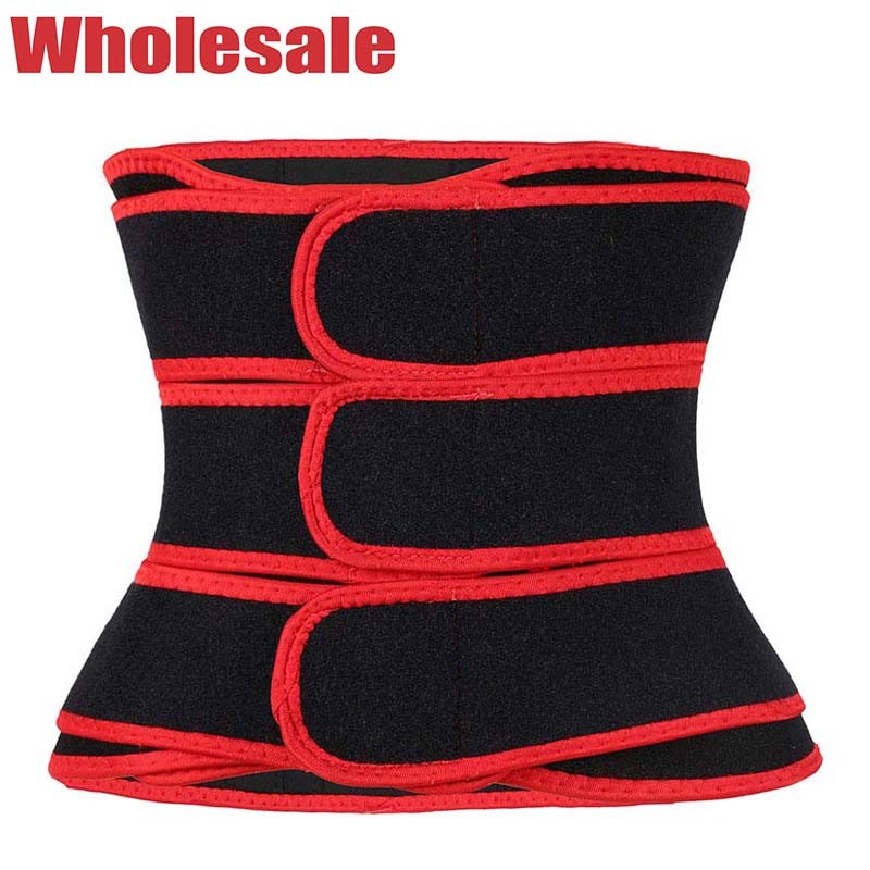 Wholesale Latex Free Waist Trainer With 3 Straps Red Stomach Slimmer Belt from china suppliers