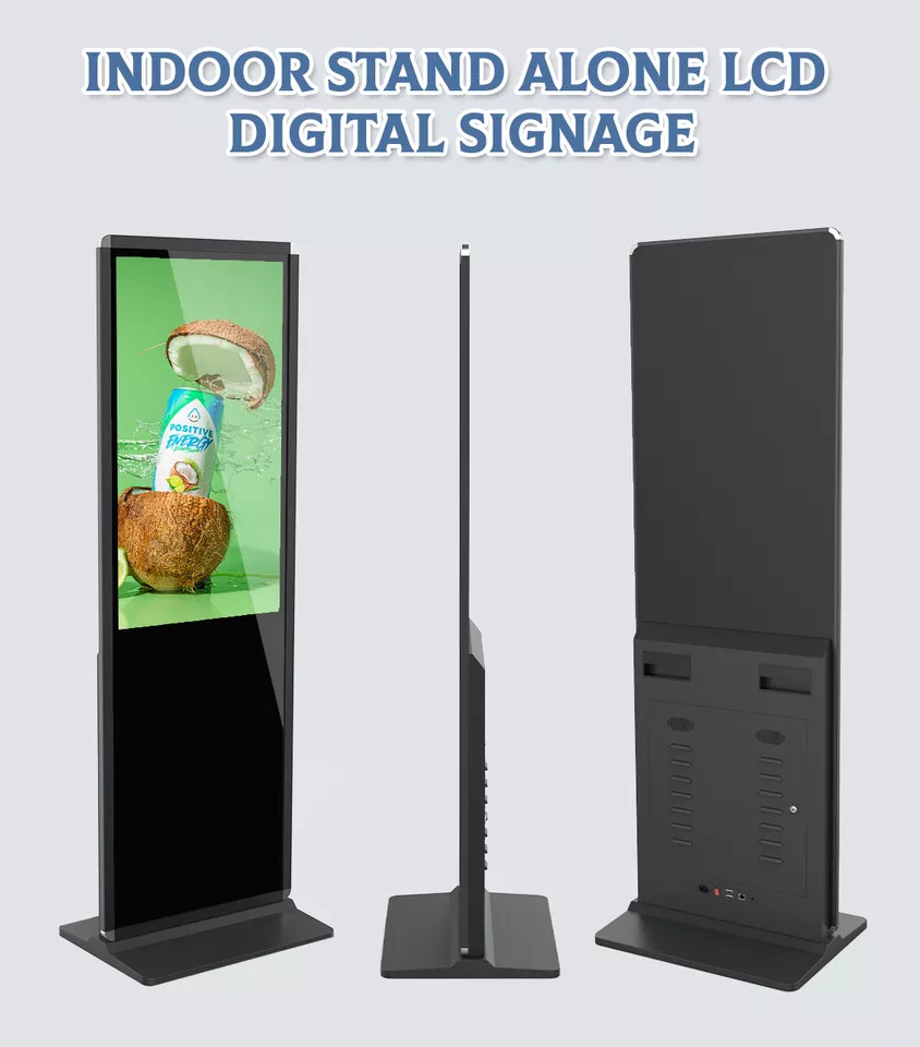 Wholesale 43 55 Inch Indoor Floor Stand LCD Digital Signage Advertising Playing Equipment Totem from china suppliers