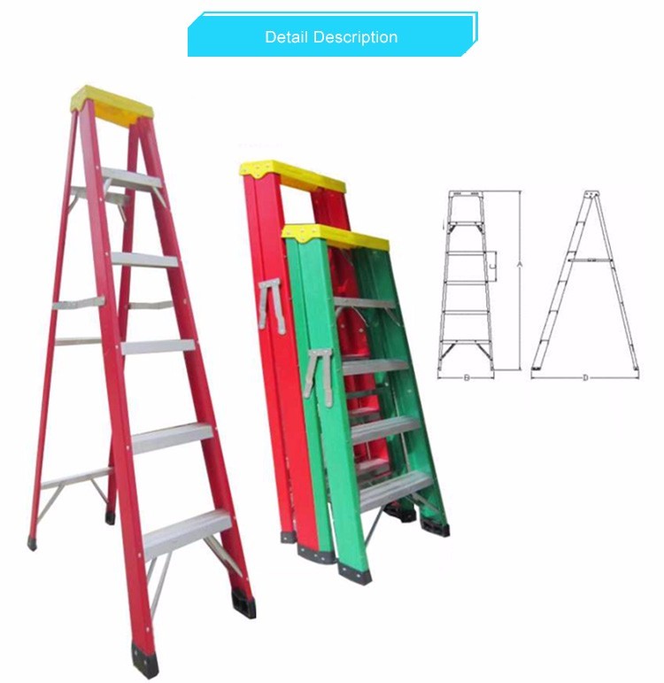 Wholesale Safety Insulated Fiberglass Adjustable Ladder / Fiberglass Telescopic Ladder from china suppliers