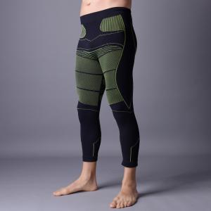 Wholesale Men running pants with compression, black color with green.   Xll003 from china suppliers