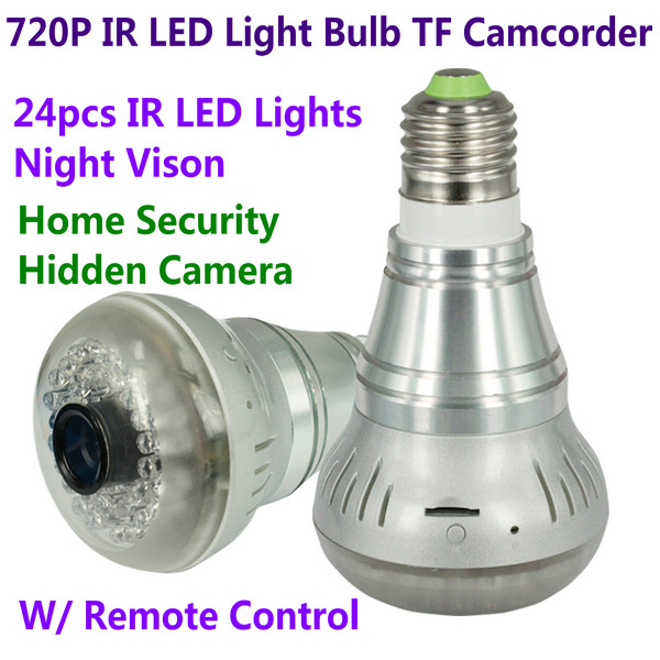 Wholesale HD 720P E27 24pcs LED Light IR Bulb Lamp Video Camcorder Hidden Spy CCTV Surveillance DVR from china suppliers