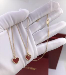 Wholesale Young Ladies Gifts Heart Shaped 18K Gold Necklace With Carnelian from china suppliers
