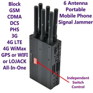 Wholesale 6 Antenna High Power Portable Cell Phone Signal Jammer GSM 3G 4G LTE WIMAX GPS WIFI LOJACK from china suppliers