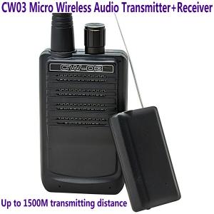 Wholesale CW03 Micro Wireless Audio Transmitter+Receiver Listening Bug 500M Remote Sound Monitor from china suppliers