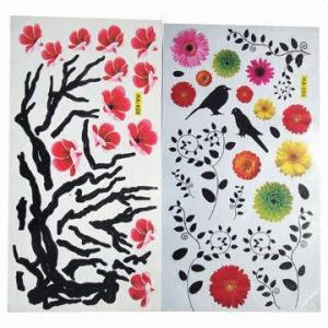 Wholesale Floral Wall Stickers/Decal, Comes in Various Designs/Sizes, Used for Home Decoration, Eco-friendly from china suppliers