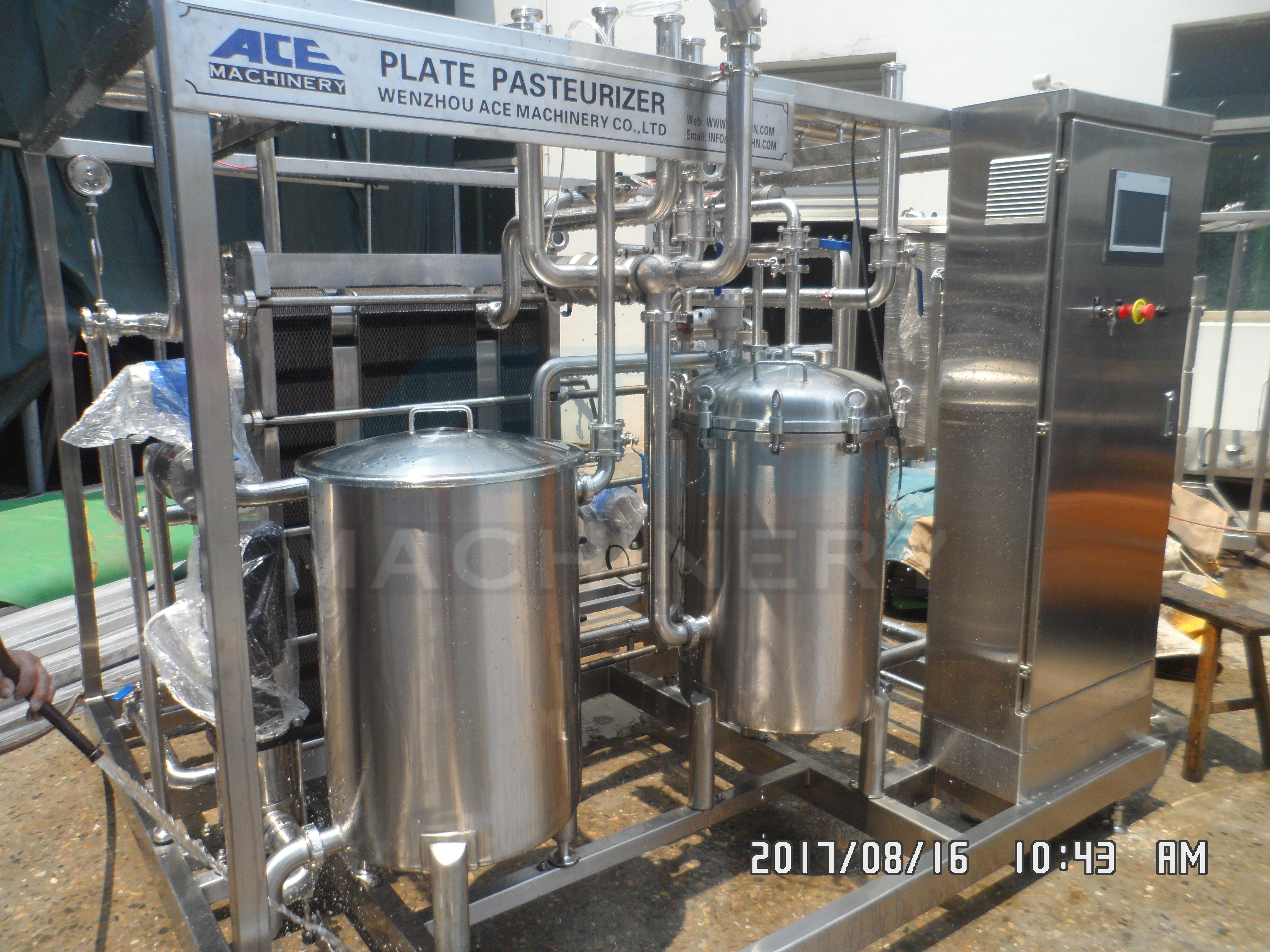 Wholesale Type 1000L Fruit Juice Continuous Plate Pasteurizer Sterilization Machine Plate UHT Sterilizer from china suppliers