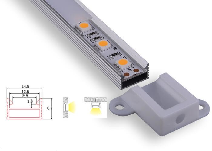 Wholesale Opal Matte Led Aluminium Extrusion Profiles Indoor Lighting With End Caps Clips from china suppliers