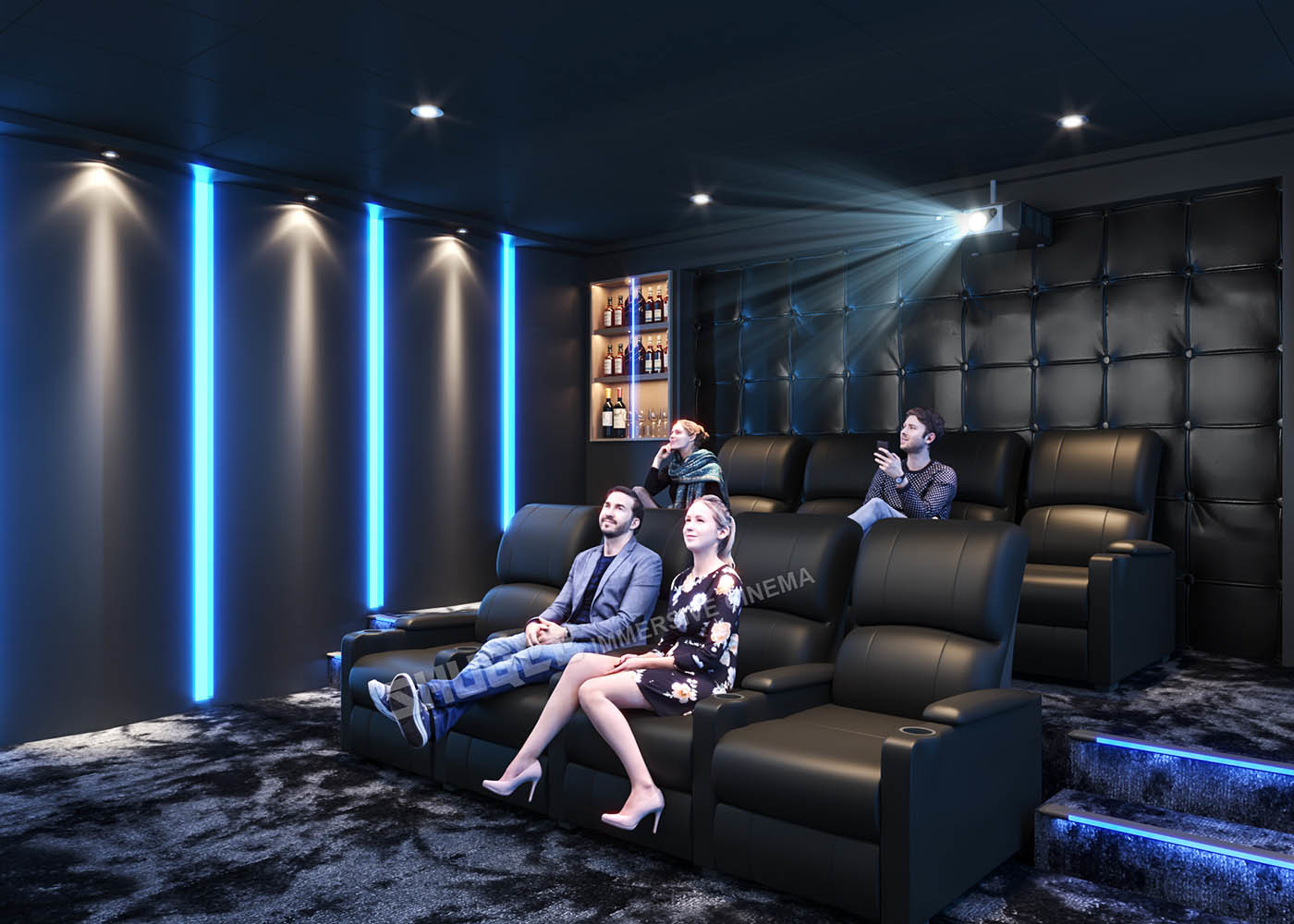 Wholesale Grey Home Cinema System With Leather Electric Recliner Sofa For Movie / Theater / House from china suppliers