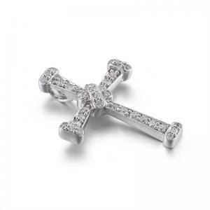 Wholesale Anti-Allergic White Cross Pendant For Women Silver Plated 1.5mm from china suppliers
