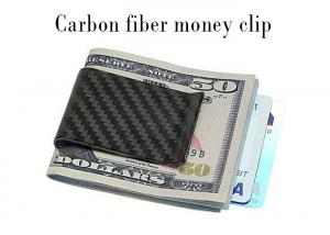 Wholesale Black Light Weight Glossy Carbon Fiber Money Clips Wallets from china suppliers