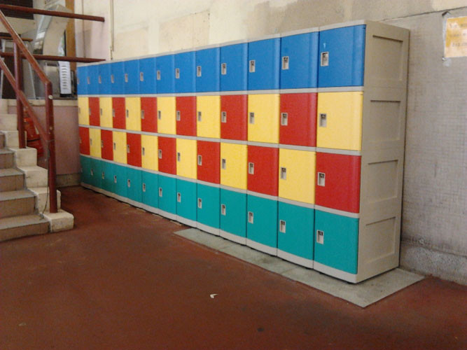 Wholesale Graffiti Proof 4 Tier Yellow Plastic School Lockers No On - Site Assembly from china suppliers