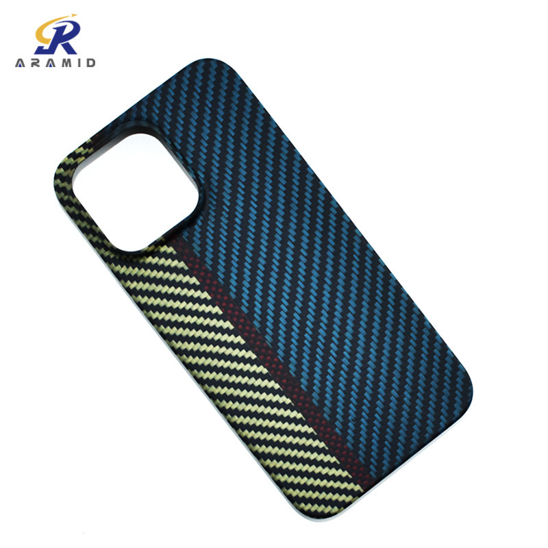 Wholesale Customized Three Mixed Colors Full Camera Protection Aramid Fiber Phone Case For iPhone 14 from china suppliers