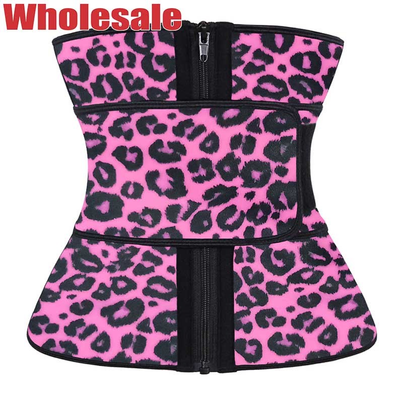 Wholesale Leopard Pink Latex Zipper Plus Size Waist Cincher For Weight Loss from china suppliers