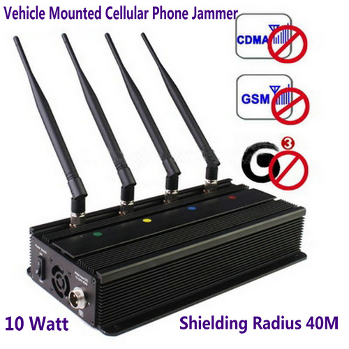 Wholesale Vehicle Mounted Desktop 4 Antenna Mobile Phone 3G GSM CDMA Jammer W/ 10 Watt & 40M Range from china suppliers