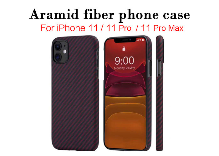 Wholesale Red And Black Color Dustproof Real Aramid Fiber Kevlar iPhone 12 Case from china suppliers