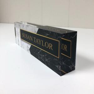 Wholesale Black Desk Laser Cut Acrylic Name Plate For Company Display from china suppliers