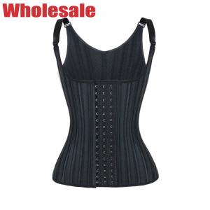 Wholesale Breathable Hollow Waist Trainer Vest Black With Adjustable Strap 25 Steel Bones MH1879 from china suppliers