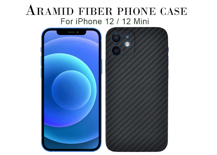Wholesale Scratch Resistant Aramid Fiber iPhone 12 Case Black Kevlar Phone Case from china suppliers