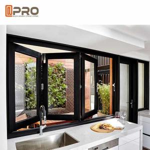 Wholesale Water Proof Aluminum Bifold Windows Color Customized With Double Glass frameless folding glass window bi-fold window from china suppliers
