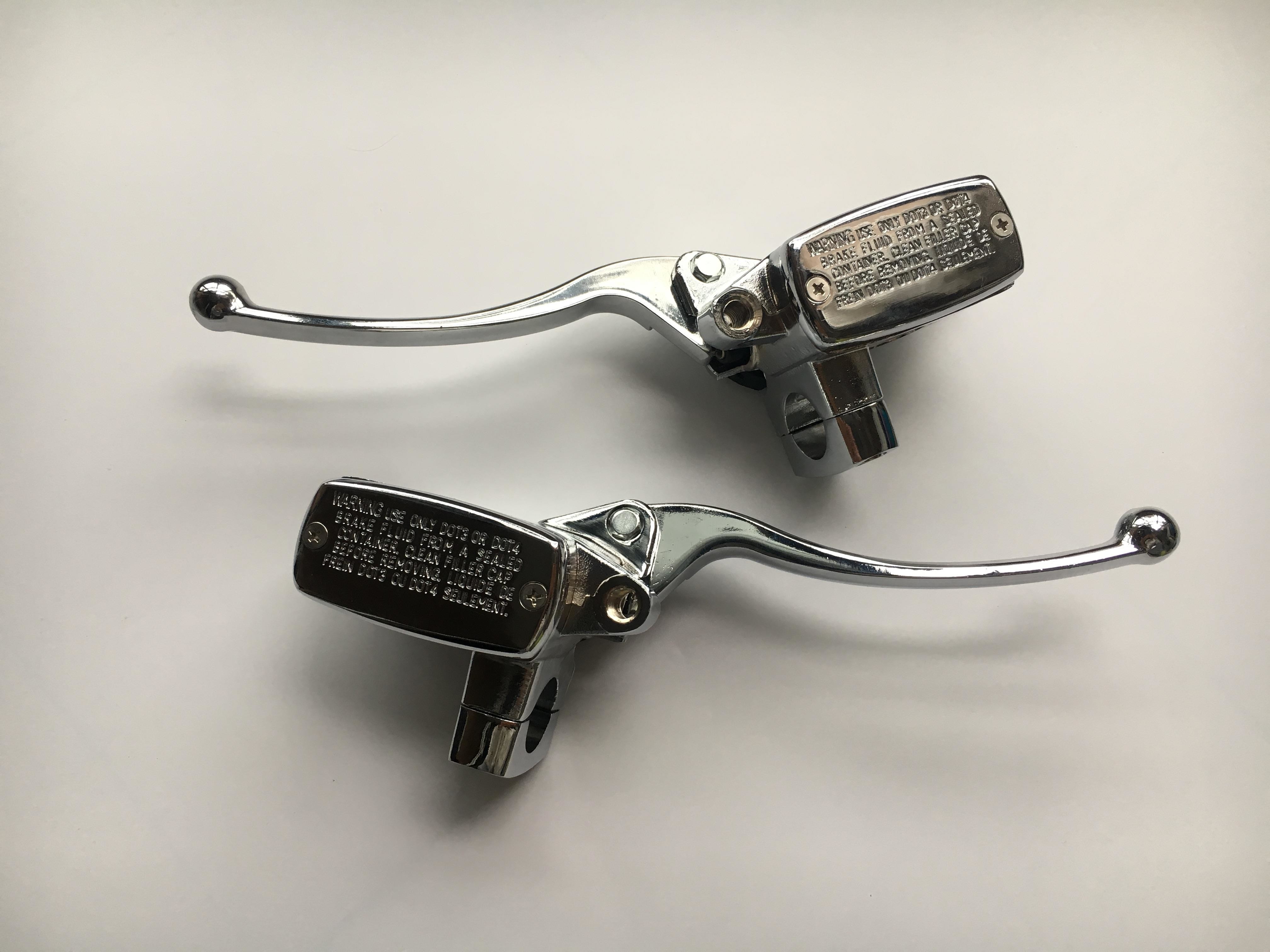 Wholesale 1 PAIR CHROME HARLEY DAVIDSON SPORTSTER IRON 883 12000 BRAKE MASTER CYLINDER from china suppliers