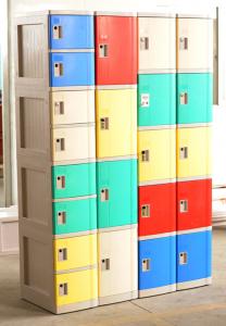 Wholesale 1609 X 727 X 300 Mobile Phone Lockers Blue / Beige Double Tier Lockers With Charging from china suppliers
