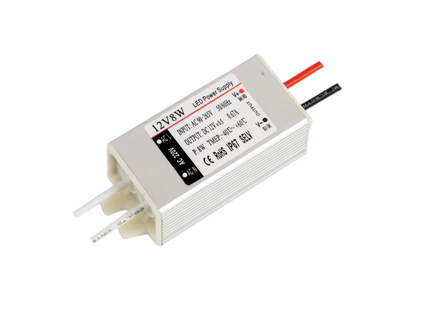 Wholesale 8W IP67 Waterproof LED Driver Transformer 24V Lighting AC DC Adapter 12V Power Supply​ from china suppliers