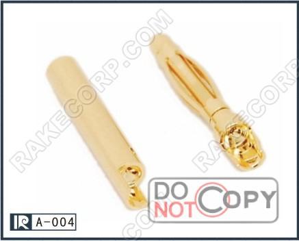 50pcs 2.0mm Side Gold Plated Banana Plug For Motor , Battery , ESC , Wire connector