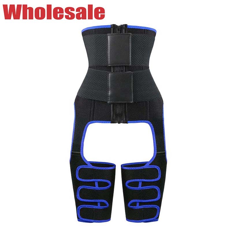 Wholesale Double Band Waist Trainer With Thigh Trimmer Plus Size 5XL 6XL from china suppliers