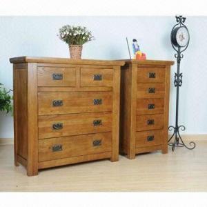 Wholesale Wooden Chest with 5 Dove-tailed Drawers, Made of Top-grade Solid Oak with NC Lacquer, Eco-friendly from china suppliers
