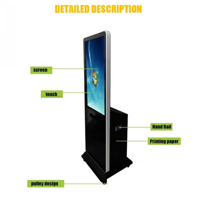 43" Wifi Floor Stand Self Service Kiosk Touchscreen With A4 Printer Paper 0