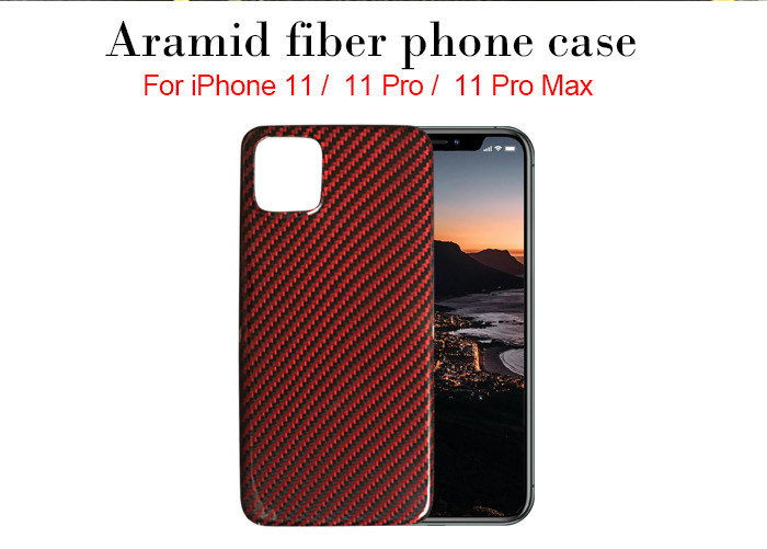 Wholesale Black And Red Glossy Twill Aramid iPhone 11 Cover Case from china suppliers