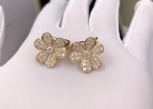 Wholesale Glossy Van Cleef And Arpels Magic Alhambra Earrings With Heart Shaped Petal from china suppliers