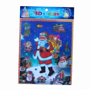 Buy cheap Christmas decoration 3D stickers/lenticular stickers, available in various sizes from wholesalers