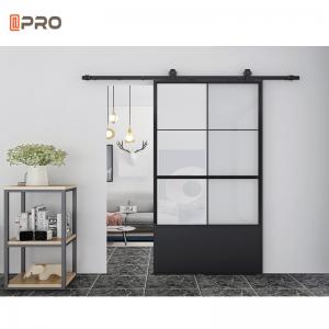 Wholesale Black Soundproof Indoor Sliding Glass Shower Barn Doors from china suppliers