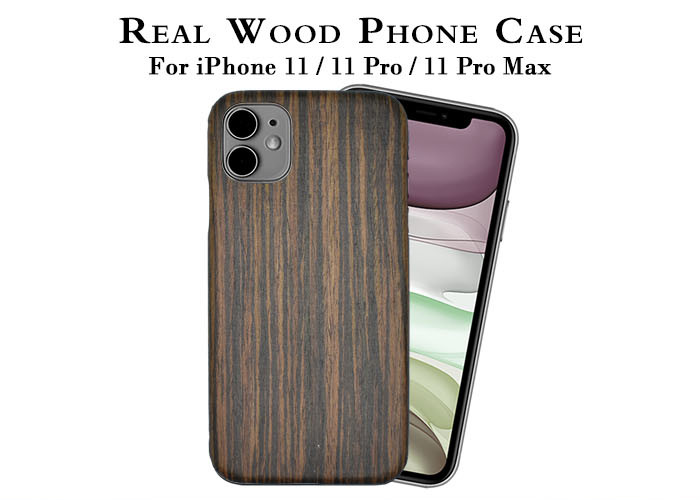 Wholesale Anti Fingerprints iPhone 11 Engraved Ebony Wood Phone Case from china suppliers