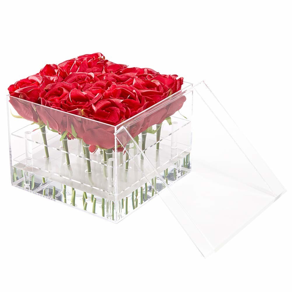 Wholesale ISO9001 Acrylic Storage Box 9 Holes Flower Acrylic Box With Lid from china suppliers