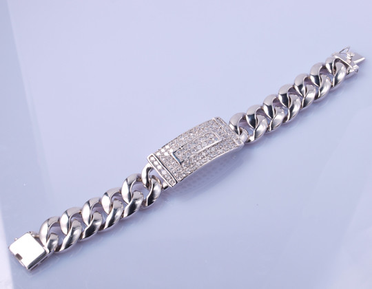 Wholesale 19cm 925 Silver CZ Bracelet 100g Personalized Sterling Silver Friendship Bracelets from china suppliers